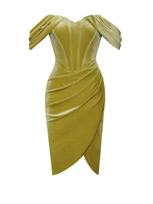 Gold Velvet Dress