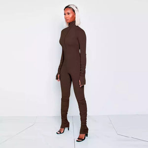 Brown Ripped Jumpsuit