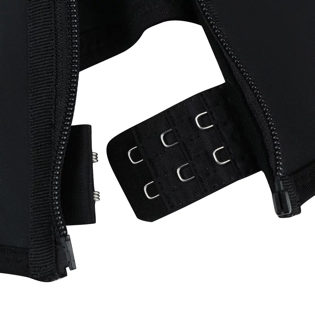 Black 9 Bone Latex Waist Trainer Vest w/ Double Velcro Belt