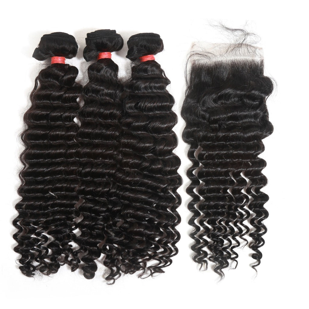 Luxury Deep Wave Bundles with HD 5x5 Closure