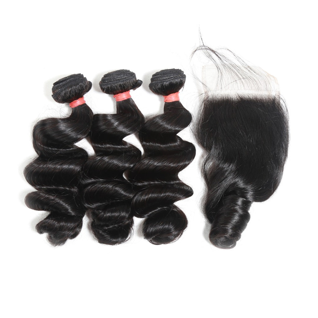 Luxury Loose Wave Bundles with HD 5x5 Closure