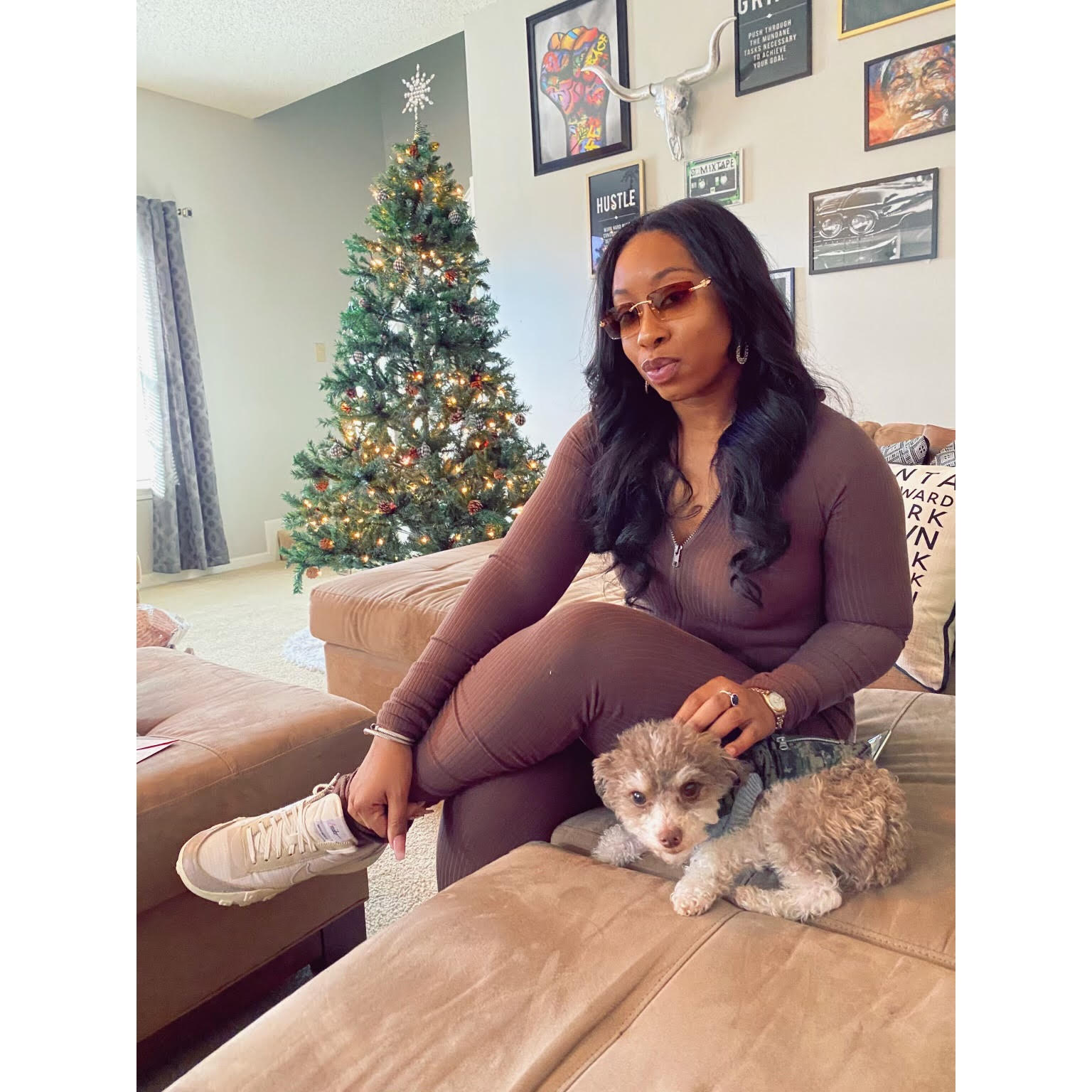 Brown Ripped Jumpsuit